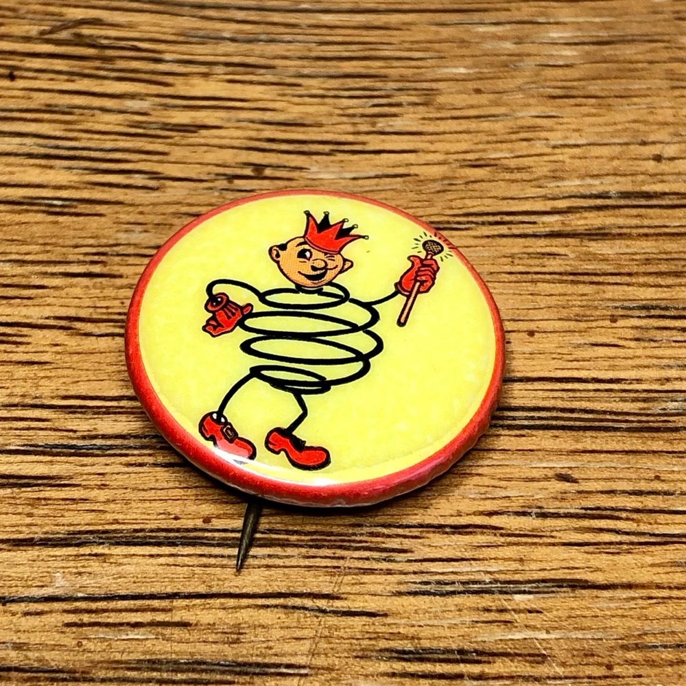 Vintage Great graphics King Koil button pin